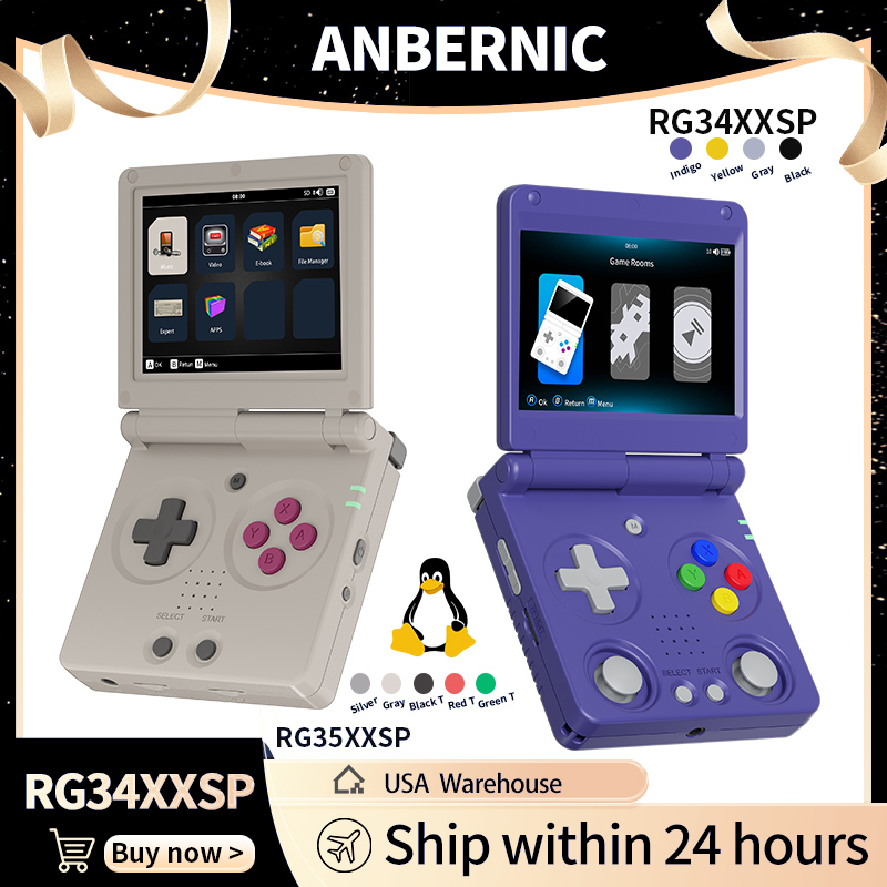 Retro Gaming Emulator Console - Anbernic RG34XXSP RG35XXSP 플립 휴대용 게임