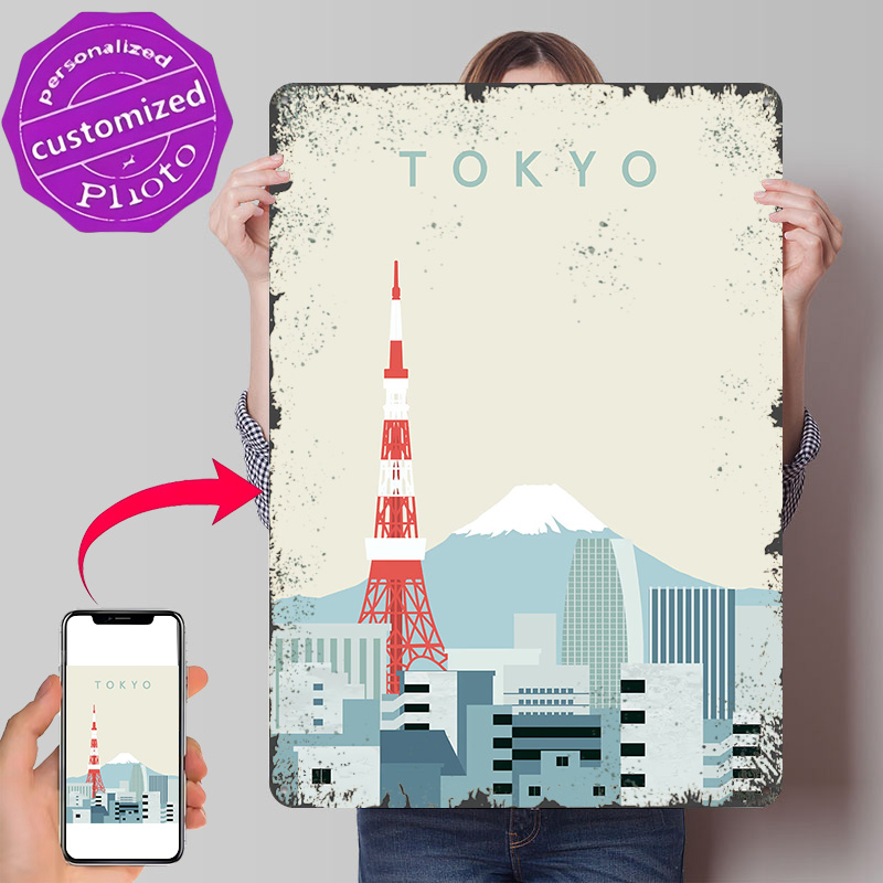 Retro Gaming Tokyo - 도쿄 포스터 레트로 3D 프린팅 금속