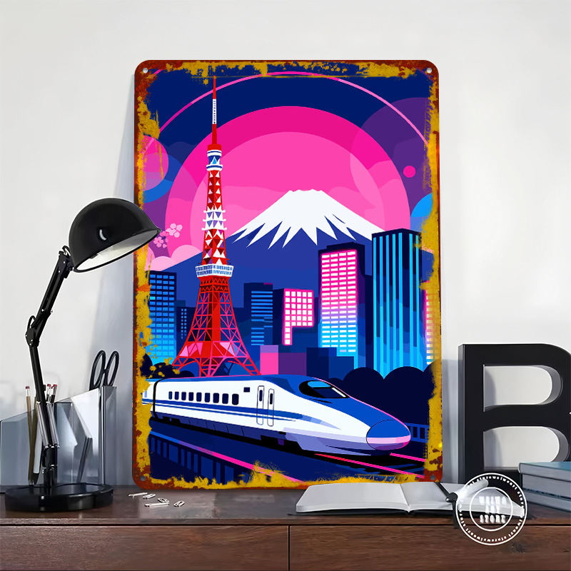 도쿄 도시 풍경과 초고속 열차 포스터, 맞춤형 벽 장식 - Retro Gaming Tokyo 리뷰 및 가격