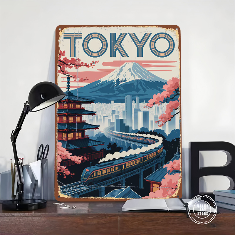 도쿄 여행 기차와 탑이 있는 틴플레이트 포스터, 맞춤형 - Retro Gaming Tokyo 리뷰 및 가격