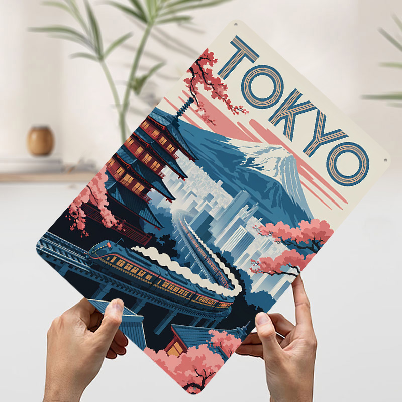 도쿄 여행 기차와 탑이 있는 틴플레이트 포스터, 맞춤형 - Retro Gaming Tokyo 리뷰 및 가격