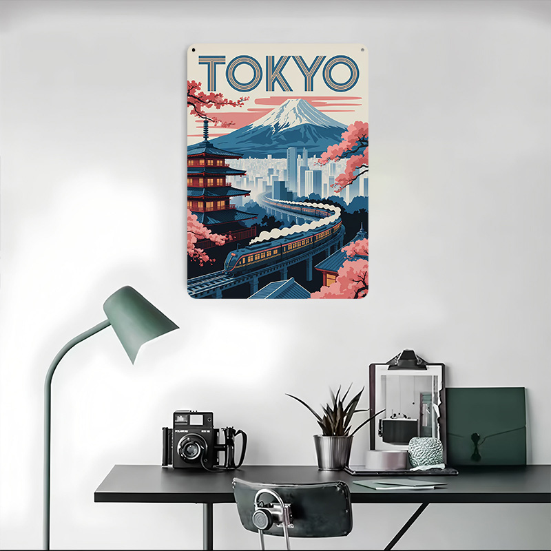 도쿄 여행 기차와 탑이 있는 틴플레이트 포스터, 맞춤형 - Retro Gaming Tokyo 리뷰 및 가격