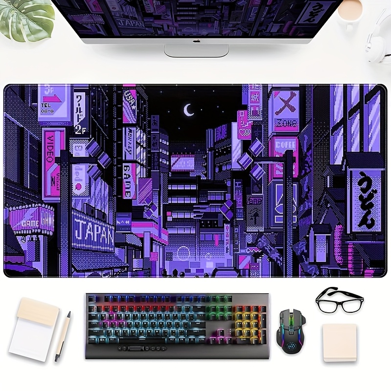 XXL 도쿄 스트리트 데스크 매트, 생동감 넘치는 보라 - Retro Gaming Tokyo 리뷰 및 가격