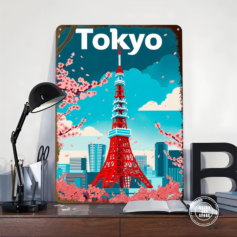 도쿄 여행 틴플레이트 포스터 맞춤형 벽 장식 빈티지 금 - Retro Gaming Tokyo 리뷰 및 가격